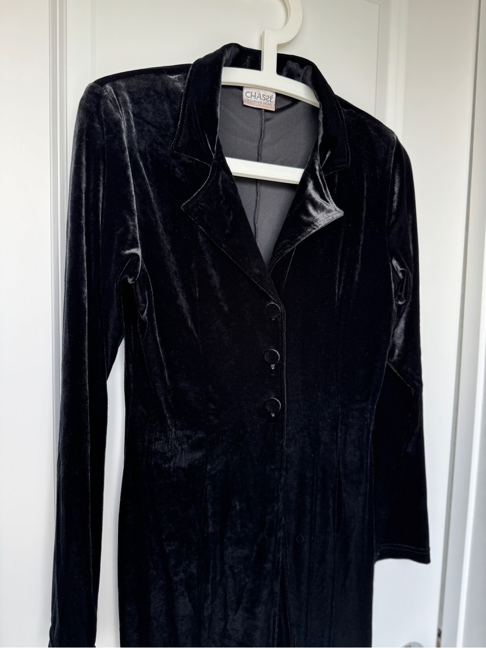 90s Danish Velvet Long Coat Jacket with Matching Pants